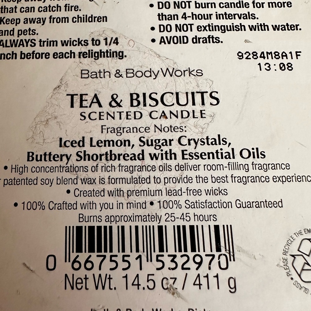 Bath And Body Works 3-wick Candle London Tea & Biscuits 14.5 Oz HTF Scent - Picture 15 of 16